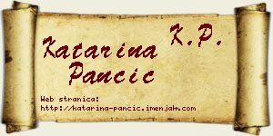 Katarina Pančić vizit kartica